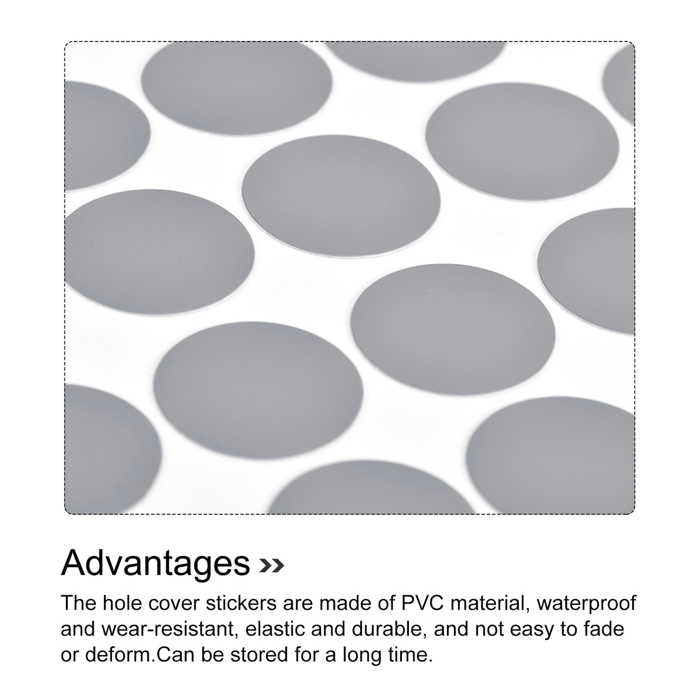 uxcell Uxcell 1 Sheet/54Pcs 21mm Dia PVC Self Adhesive Screw Hole Cover Stickers, Gray