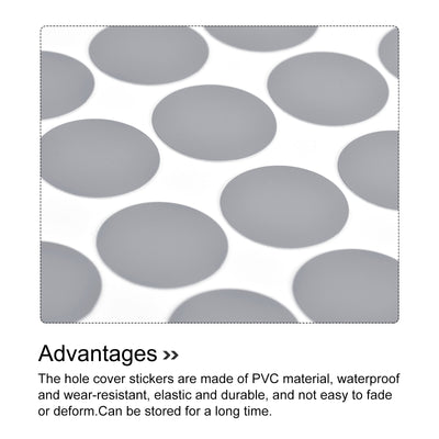 Harfington Uxcell 1 Sheet/54Pcs 21mm Dia PVC Self Adhesive Screw Hole Cover Stickers, Gray