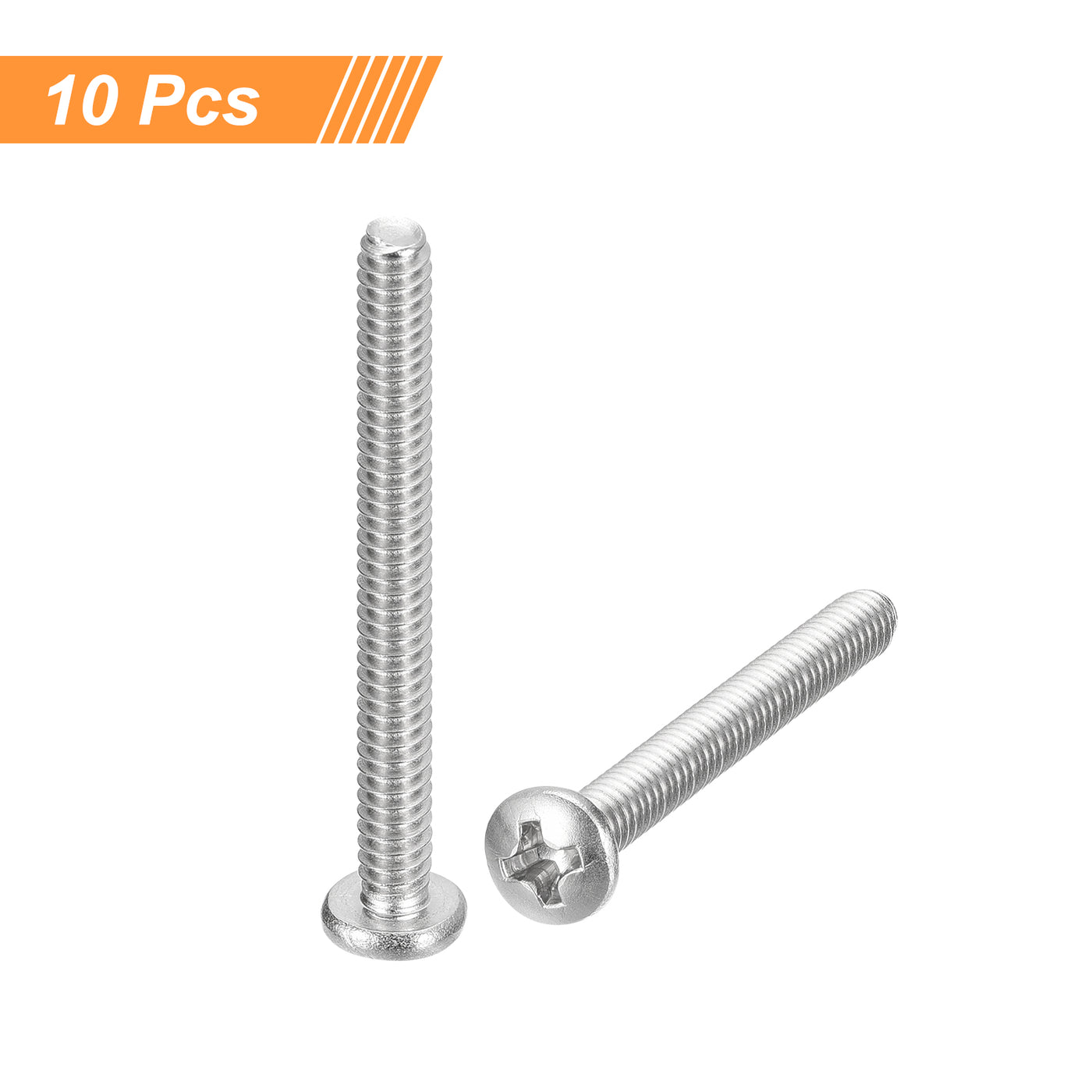 uxcell Uxcell #6-32x2" Pan Head Machine Screws, Stainless Steel 18-8 Screw, Pack of 10