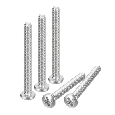 Harfington Uxcell #6-32x2" Pan Head Machine Screws, Stainless Steel 18-8 Screw, Pack of 10