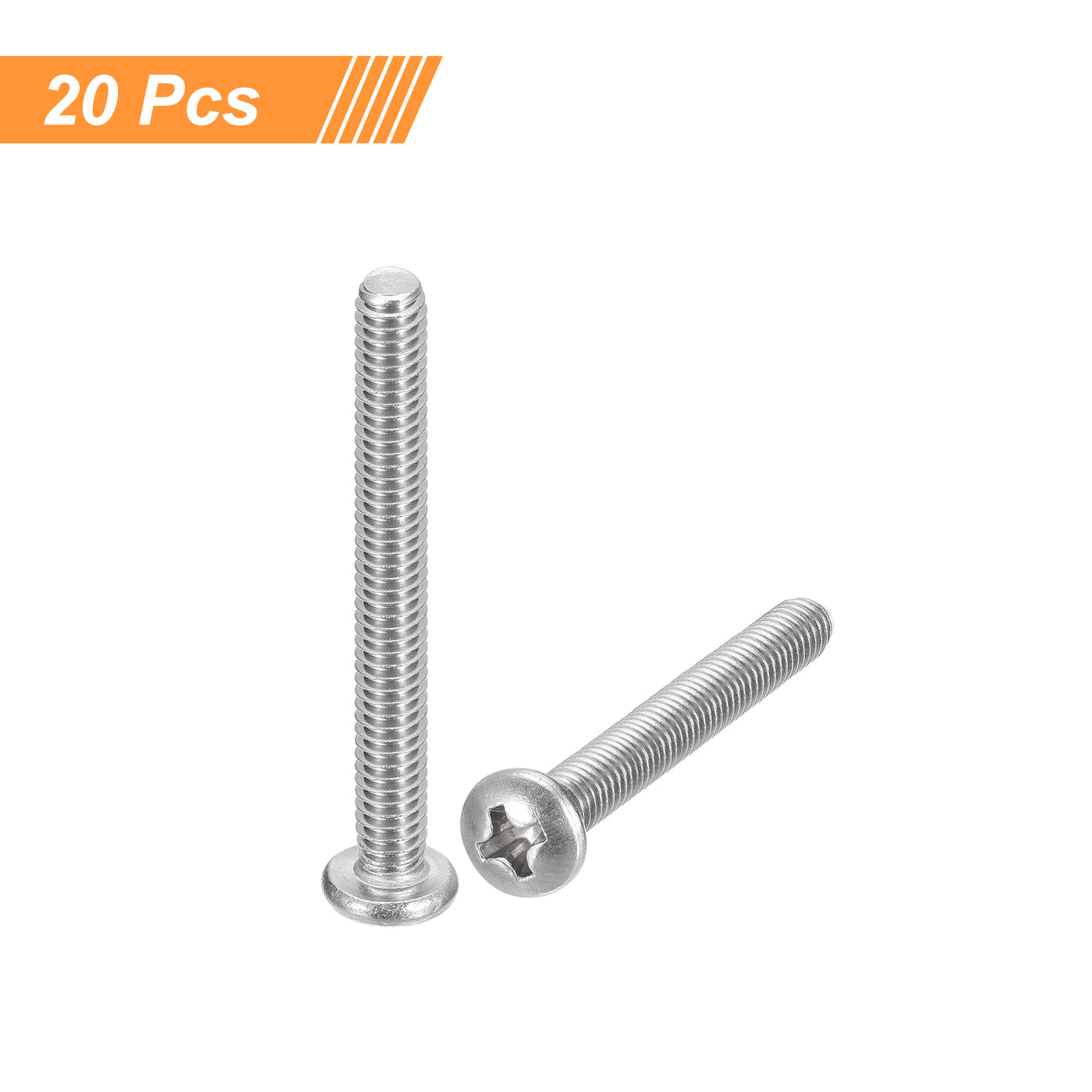 uxcell Uxcell #8-32x1-3/4" Pan Head Machine Screws, Stainless Steel 18-8 Screw, Pack of 20