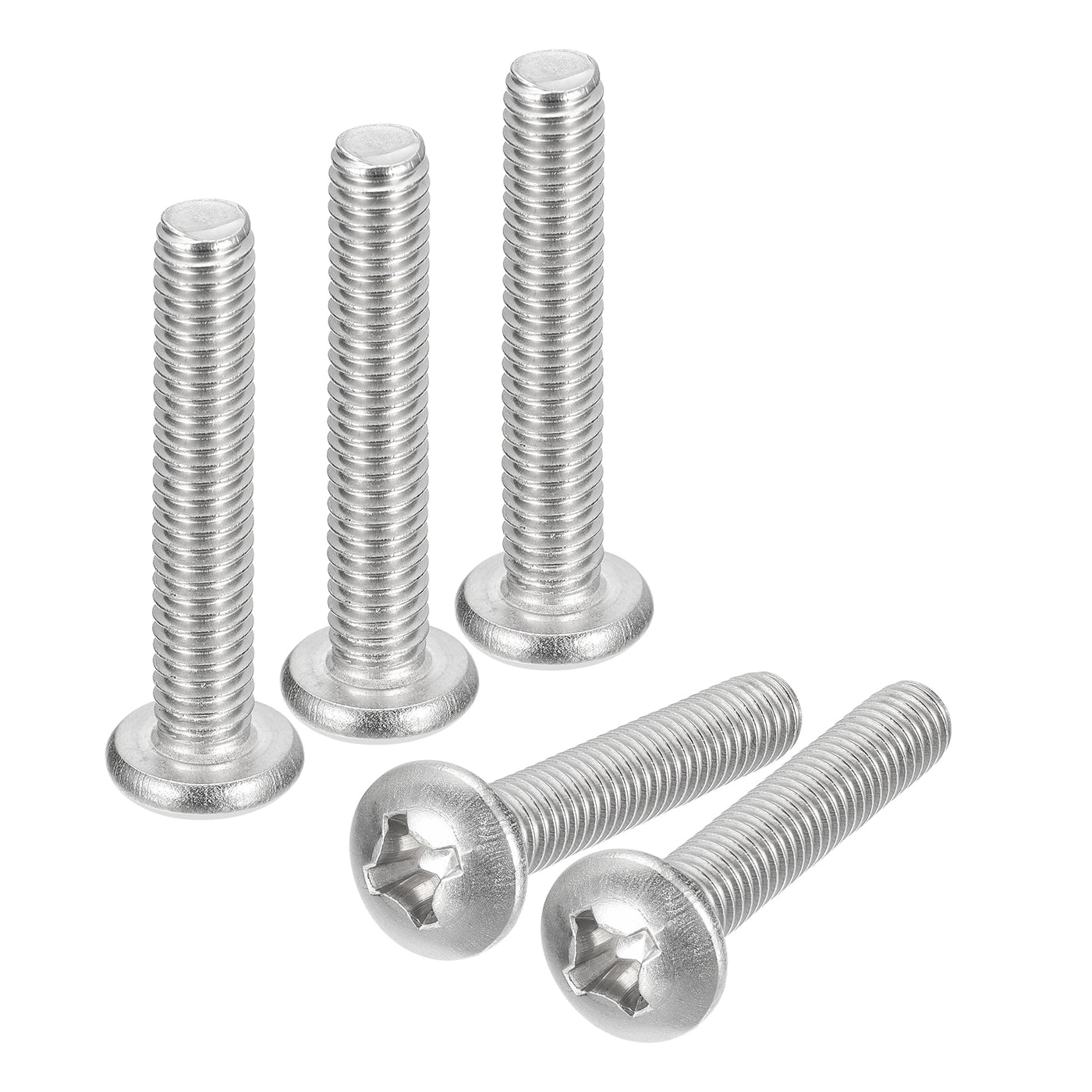 uxcell Uxcell 5/16-18x3" Pan Head Machine Screws, Stainless Steel 18-8 Screw, Pack of 5