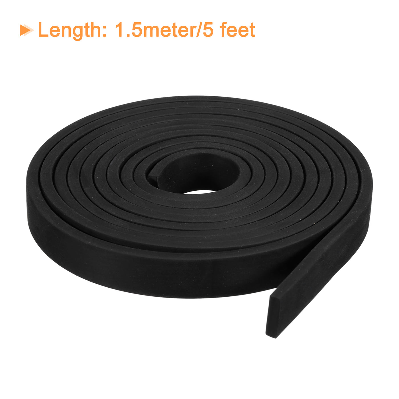 uxcell Uxcell Neoprene Rubber Sheet Rolls Solid Rubber Seal Strip 1/8"T x 0.4"W x 5'L