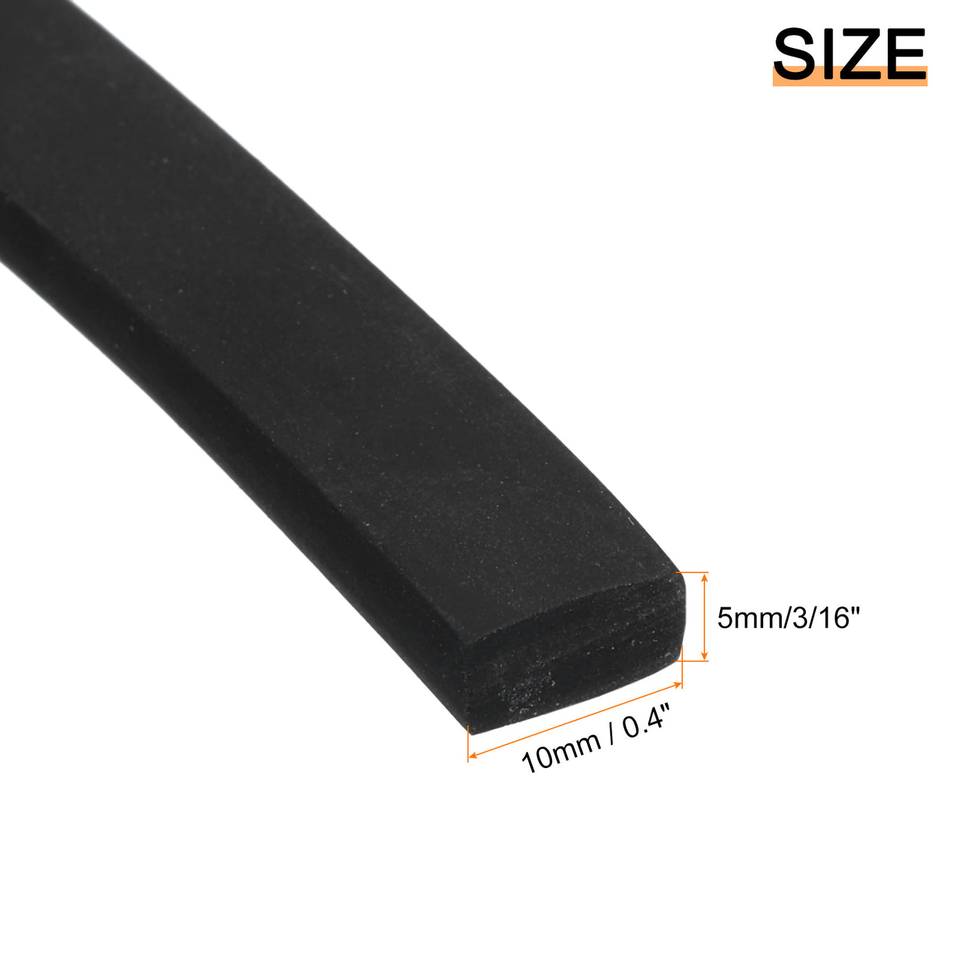 uxcell Uxcell Neoprene Rubber Sheet Rolls Solid Rubber Seal Strip 3/16"T x 0.4"W x 5'L