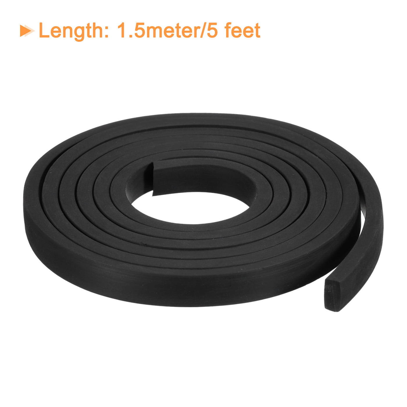 uxcell Uxcell Neoprene Rubber Sheet Rolls Solid Rubber Seal Strip 3/16"T x 0.4"W x 5'L