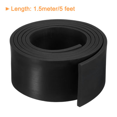 Harfington Uxcell Neoprene Rubber Sheet Rolls Solid Rubber Seal Strip 3/16"T x 2.4"W x 5'L