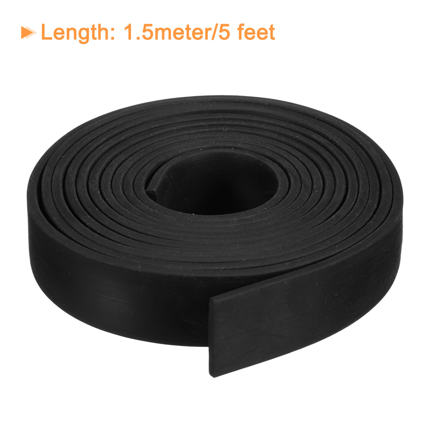 uxcell Uxcell Neoprene Rubber Sheet Rolls Solid Rubber Seal Strip 5/64"T x 0.6"W x 5'L