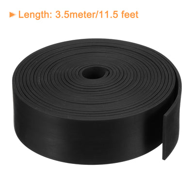 Harfington Uxcell Neoprene Rubber Sheet Rolls Solid Rubber Seal Strip 5/64"T x 1.2"W x 11.5'L