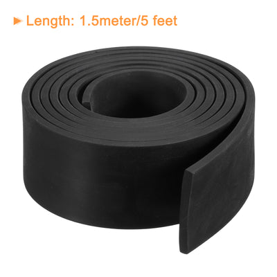 Harfington Uxcell Neoprene Rubber Sheet Rolls Solid Rubber Seal Strip 5/32"T x 1.6"W x 5'L