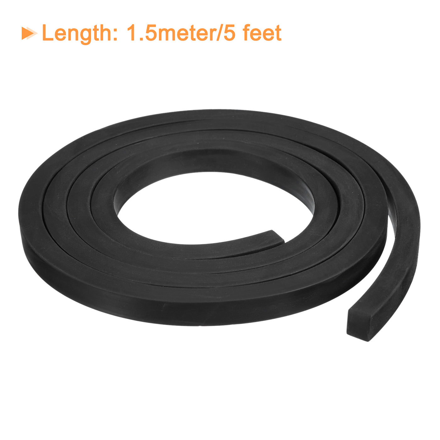 uxcell Uxcell Neoprene Rubber Sheet Rolls Solid Rubber Seal Strip 3/8"T x 0.5"W x 5'L