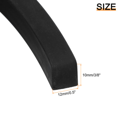 Harfington Uxcell Neoprene Rubber Sheet Rolls Solid Rubber Seal Strip 3/8"T x 0.5"W x 11.5'L