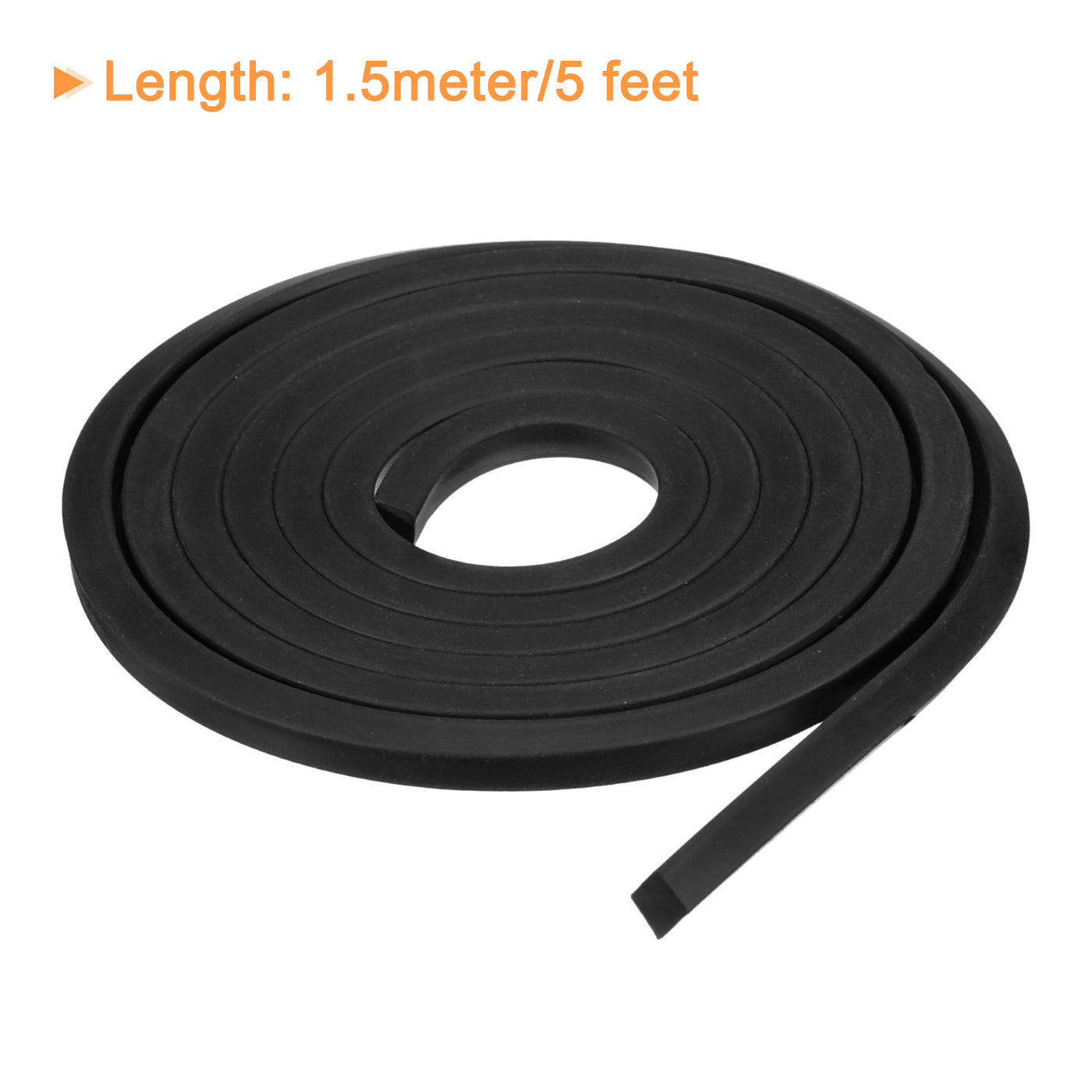 uxcell Uxcell Neoprene Rubber Sheet Rolls Solid Rubber Seal Strip 1/4"T x 0.2"W x 5'L