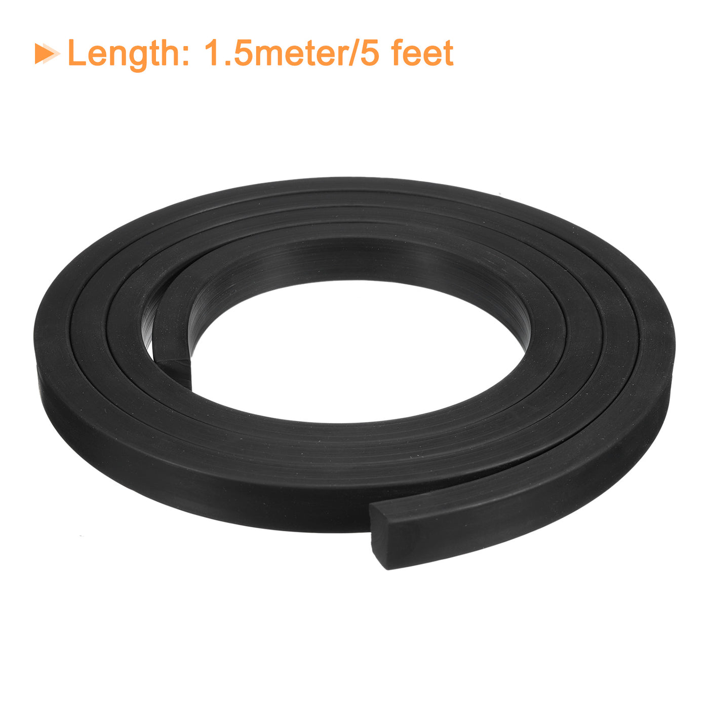 uxcell Uxcell Neoprene Rubber Sheet Rolls Solid Rubber Seal Strip 3/8"T x 0.6"W x 5'L