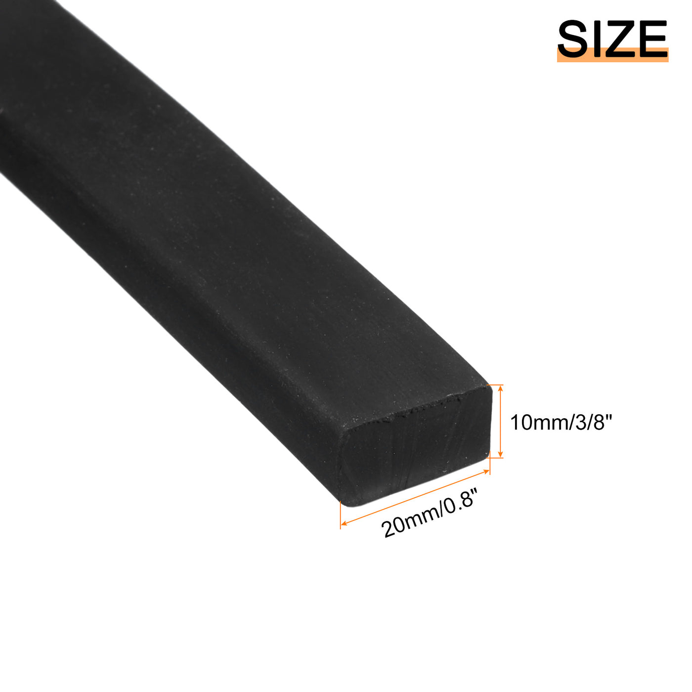 uxcell Uxcell Neoprene Rubber Sheet Rolls Solid Rubber Seal Strip 3/8"T x 0.8"W x 5'L