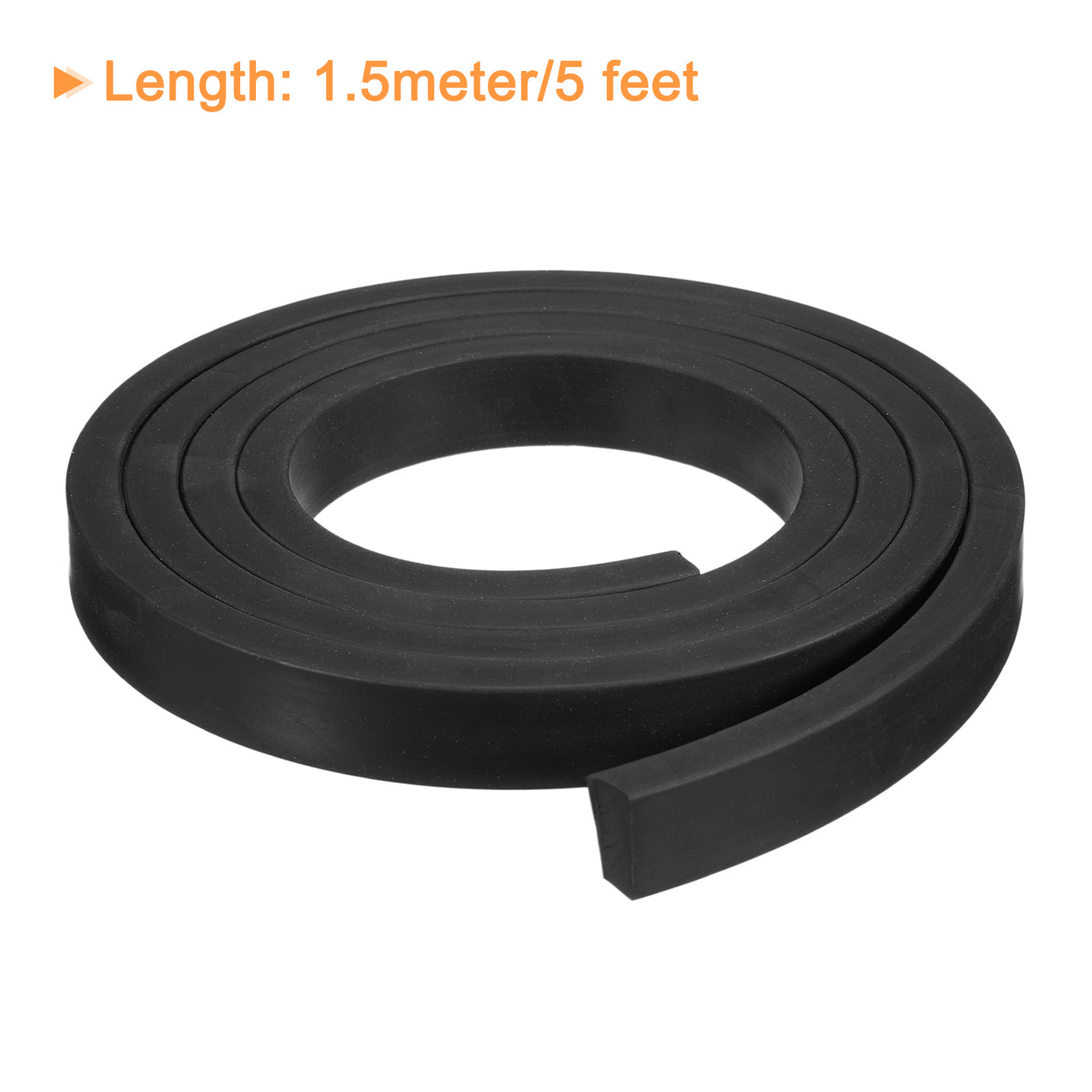 uxcell Uxcell Neoprene Rubber Sheet Rolls Solid Rubber Seal Strip 3/8"T x 0.8"W x 5'L