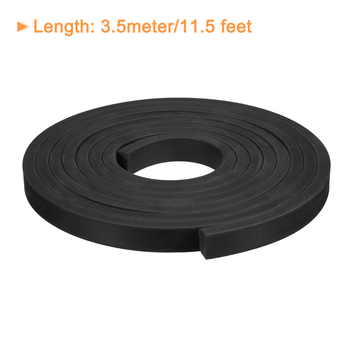 uxcell Uxcell Neoprene Rubber Sheet Rolls Solid Rubber Seal Strip 3/8"T x 0.8"W x 11.5'L