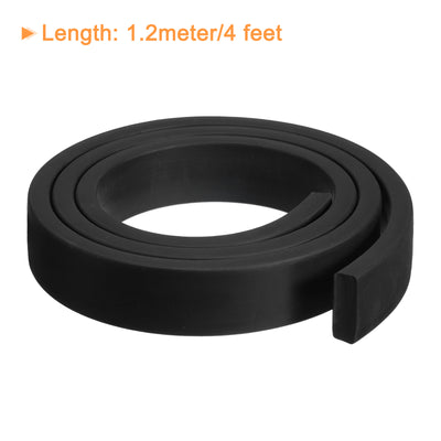 Harfington Uxcell Neoprene Rubber Sheet Rolls Solid Rubber Seal Strip 3/8"T x 1.2"W x 4'L