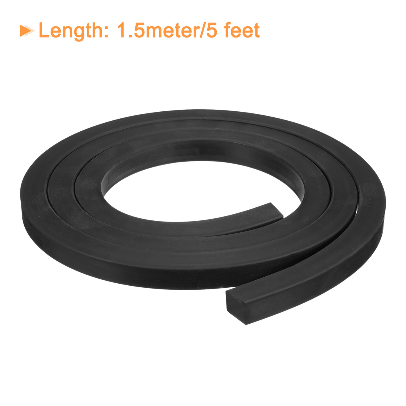 uxcell Uxcell Neoprene Rubber Sheet Rolls Solid Rubber Seal Strip 19/32"T x 0.6"W x 5'L