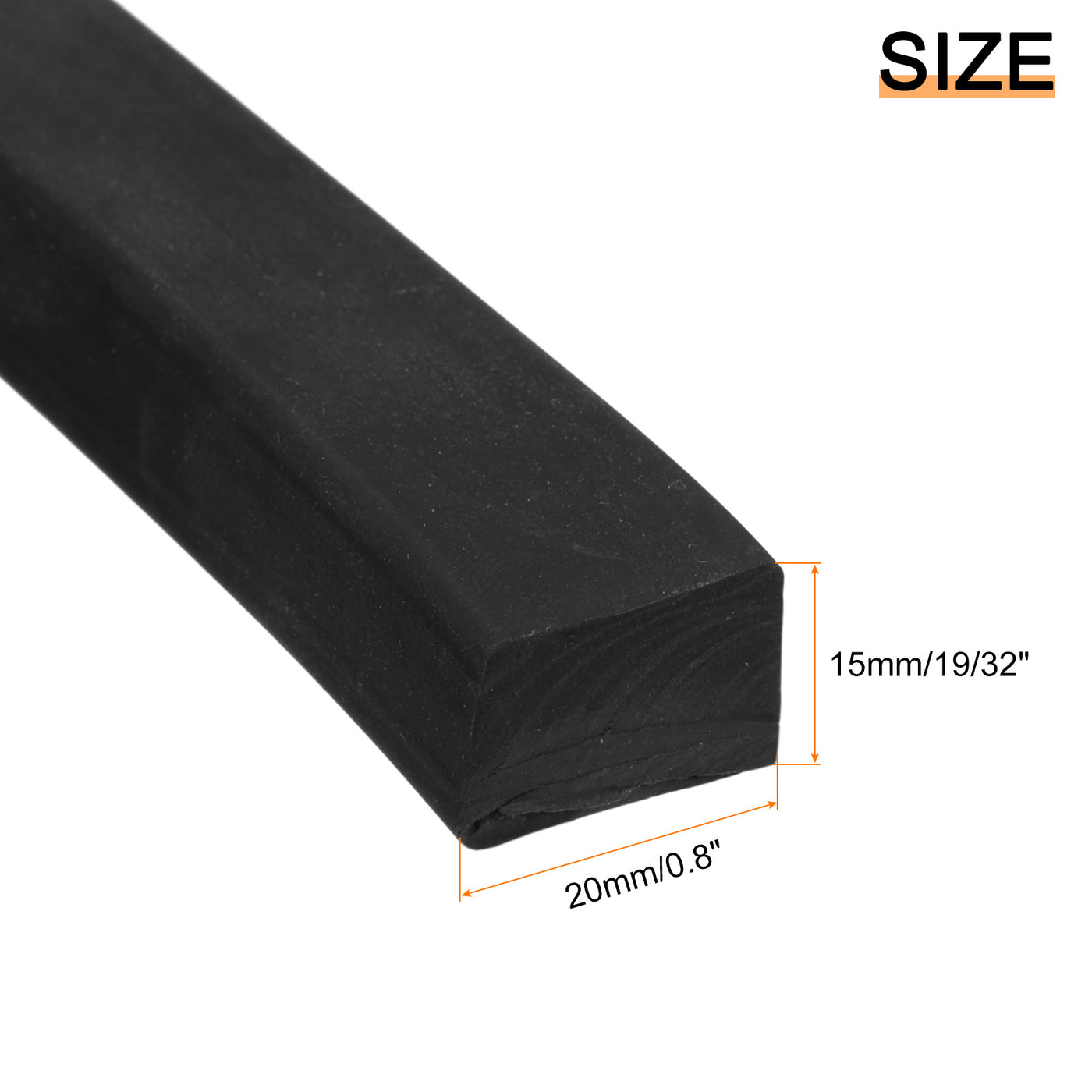 uxcell Uxcell Neoprene Rubber Sheet Rolls Solid Rubber Seal Strip 19/32"T x 0.8"W x 5'L