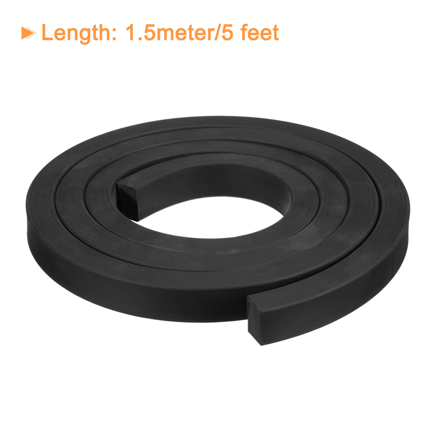 uxcell Uxcell Neoprene Rubber Sheet Rolls Solid Rubber Seal Strip 19/32"T x 0.8"W x 5'L