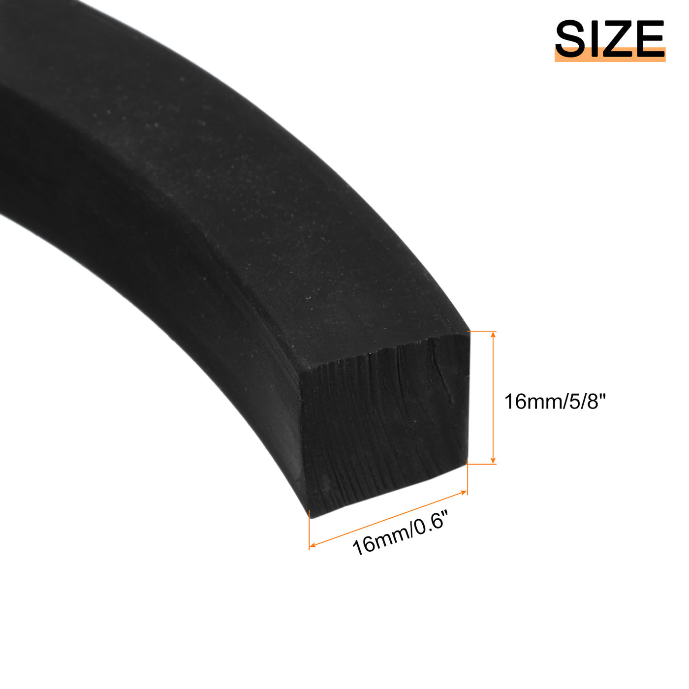 uxcell Uxcell Neoprene Rubber Sheet Rolls Solid Rubber Seal Strip 5/8"T x 0.6"W x 5'L