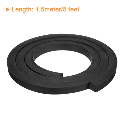 Harfington Uxcell Neoprene Rubber Sheet Rolls Solid Rubber Seal Strip 5/8"T x 0.6"W x 5'L