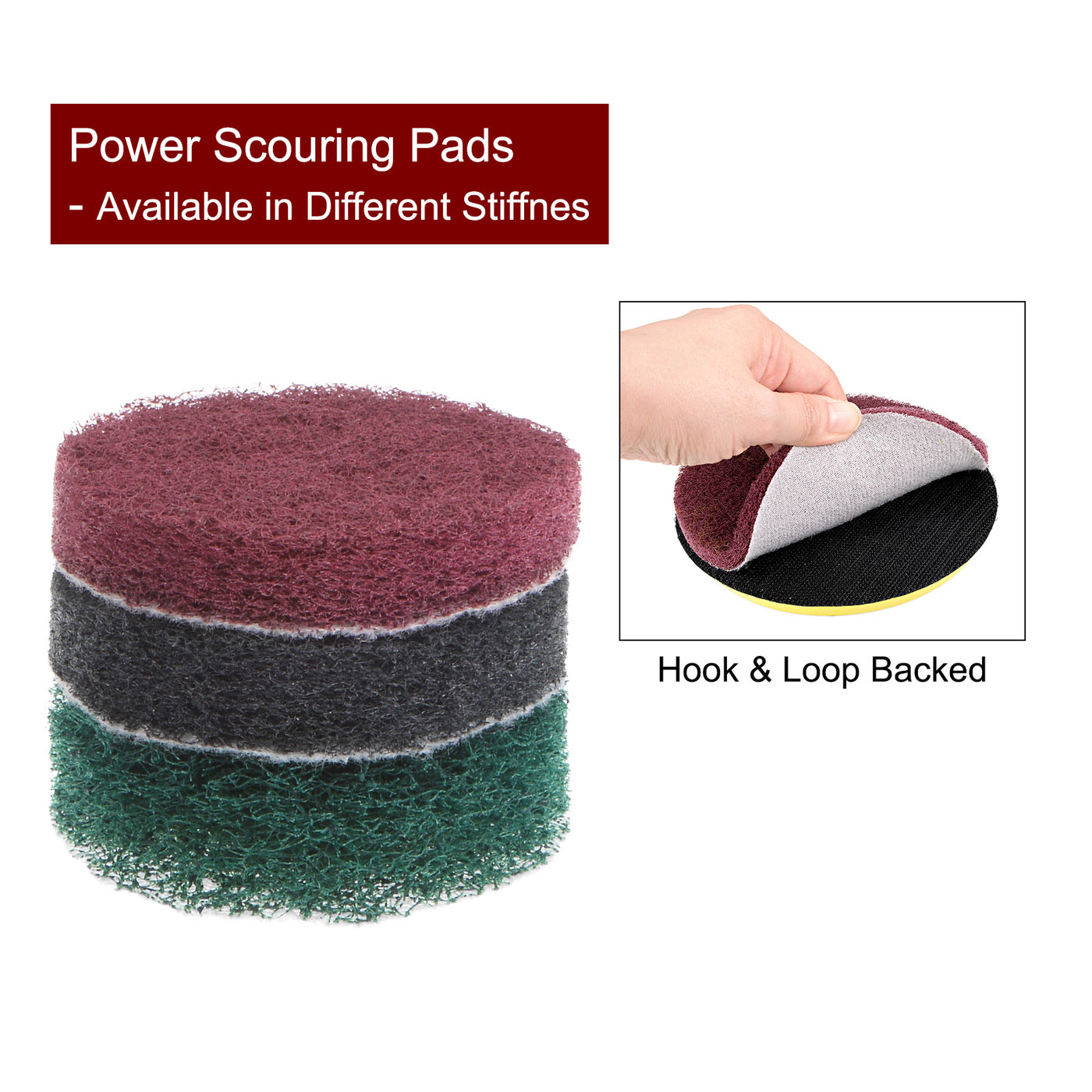 Harfington 6pcs Drill Power Brush 2 Inch Tile Scrubber Scouring Pads 320-400 Grit