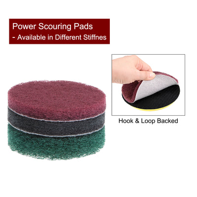 Harfington 8pcs Drill Power Brush 3 Inch Tile Scrubber Scouring Pads 180-240 Grit