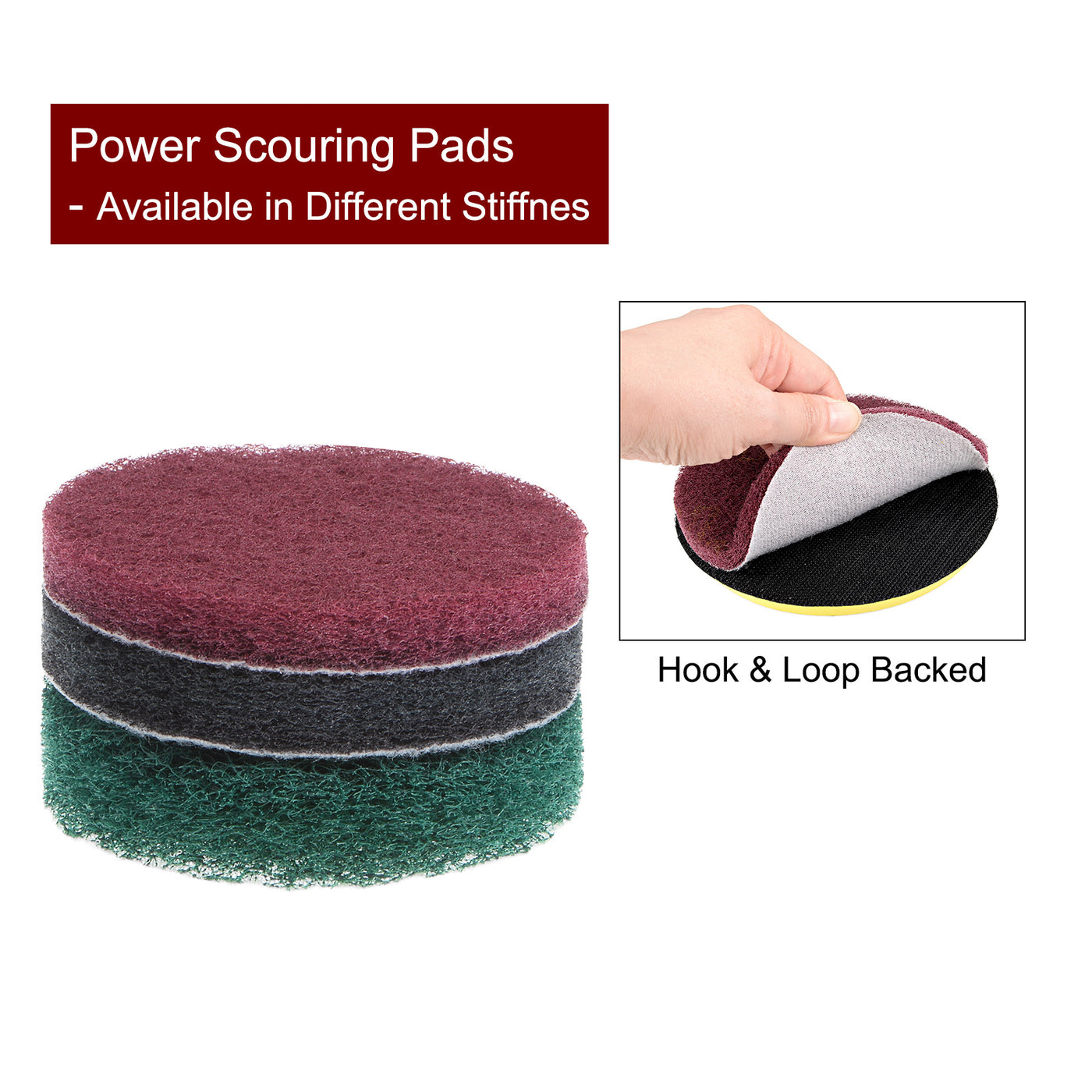 Harfington 8pcs Drill Power Brush 3 Inch Tile Scrubber Scouring Pads 800-1000 Grit