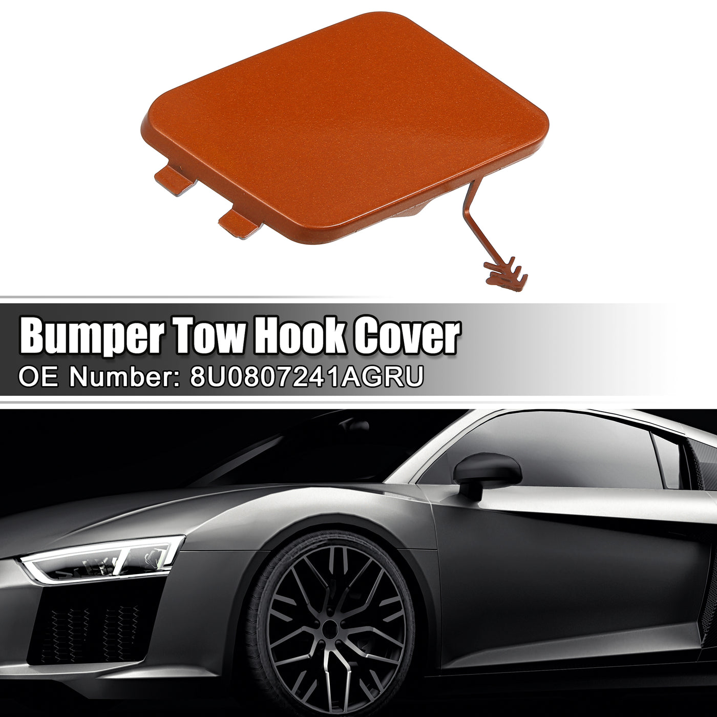 ACROPIX Front Bumper Tow Hook Cover Car Towing Hook Eye Hole Cover Fit for Audi Q3 - Pack of 1 Orange