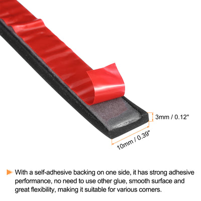 Harfington Uxcell 0.4"W x 1/8"T x 5'L Adhesive Rubber Strips Solid Neoprene Rubber Strips Sheet