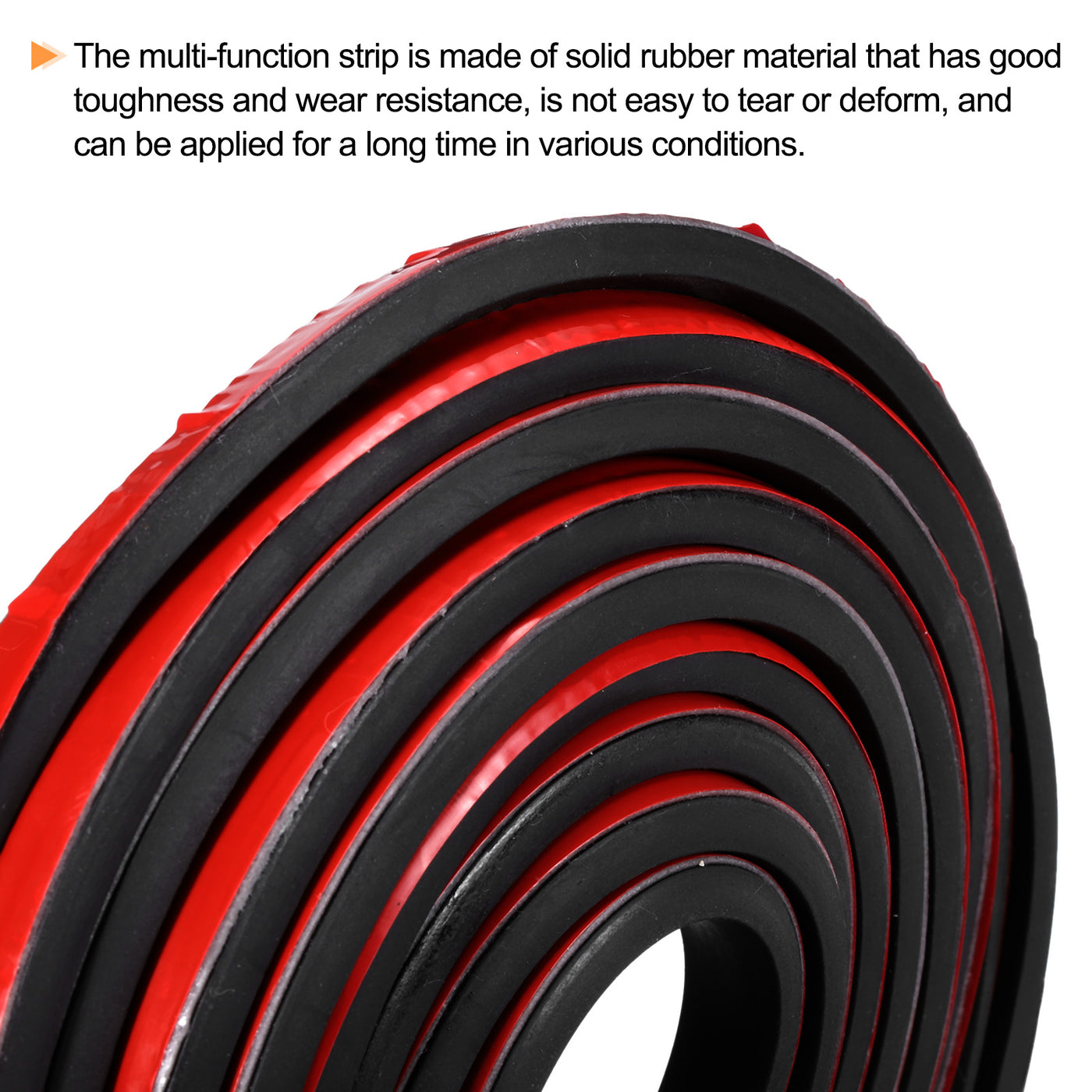 uxcell Uxcell 0.4"W x 3/16"T x 5'L Adhesive Rubber Strips Solid Neoprene Rubber Strips Sheet