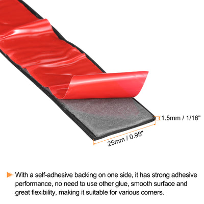 Harfington Uxcell 1"W x 1/16"T x 13'L Adhesive Rubber Strips Solid Neoprene Rubber Strips Sheet