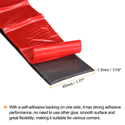 Harfington Uxcell 1.8"W x 1/16"T x 10'L Adhesive Rubber Strips Solid Neoprene Rubber Strips Sheet