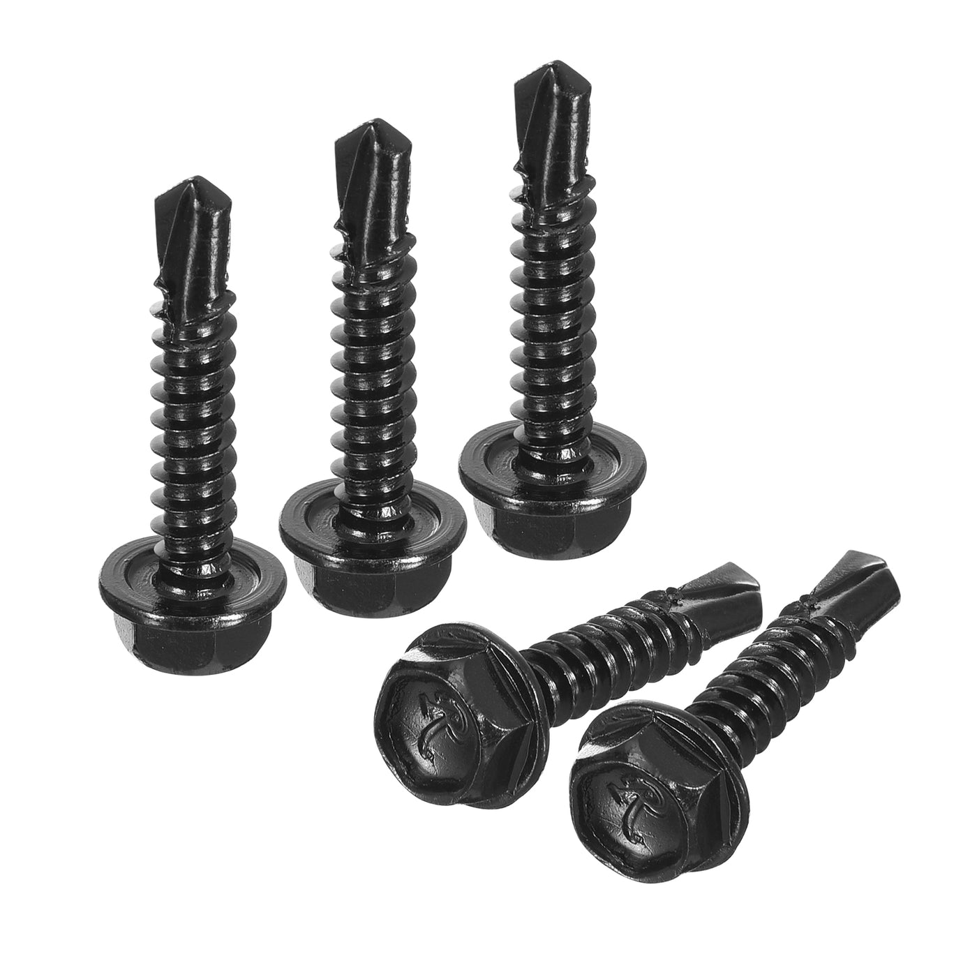 uxcell Uxcell 100Pcs #10 x 1" Hex Washer Head Self Drilling Screws Sheet Metal Screws