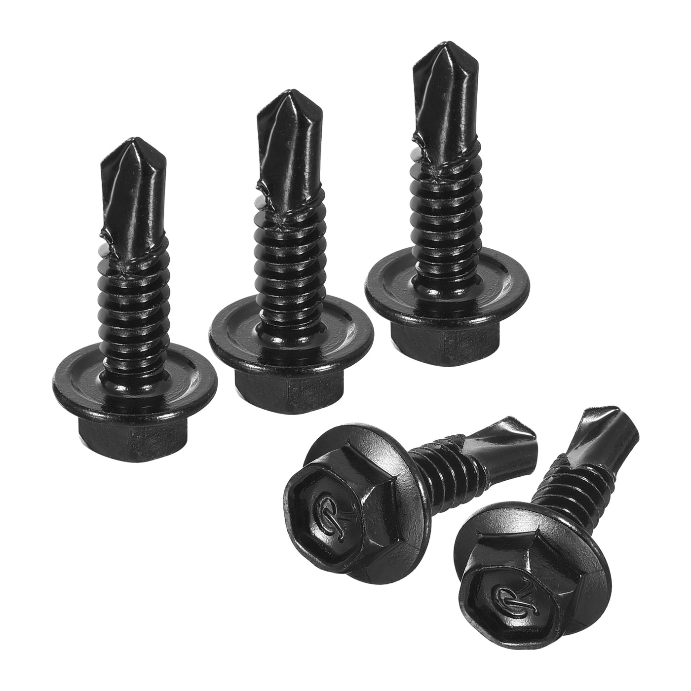 uxcell Uxcell 30Pcs #12 x 3/4" Hex Washer Head Self Drilling Screws Sheet Metal Screws