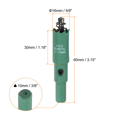 Harfington 16mm (5/8") M42 High Speed Steel Bi-Metal Hole Saw Drill Bit for Wood Plastic