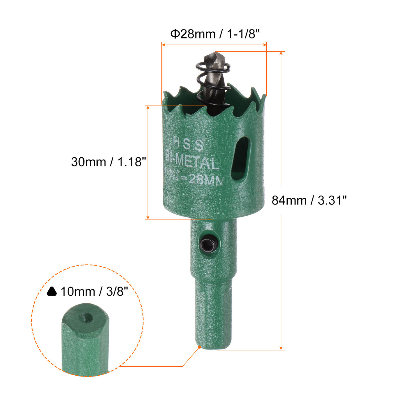 Harfington 28mm 1-1/8" M42 High Speed Steel Bi-Metal Hole Saw Drill Bit for Wood Plastic