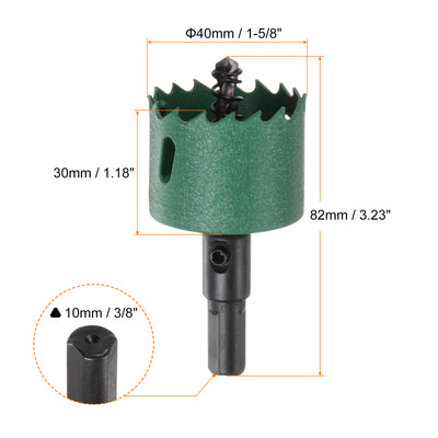 Harfington 40mm 1-5/8" M42 High Speed Steel Bi-Metal Hole Saw Drill Bit for Wood Plastic