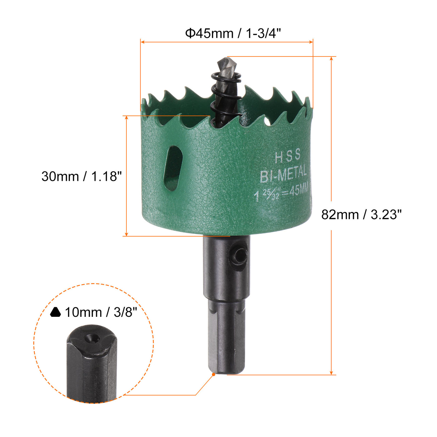 Harfington 45mm 1-3/4" M42 High Speed Steel Bi-Metal Hole Saw Drill Bit for Wood Plastic