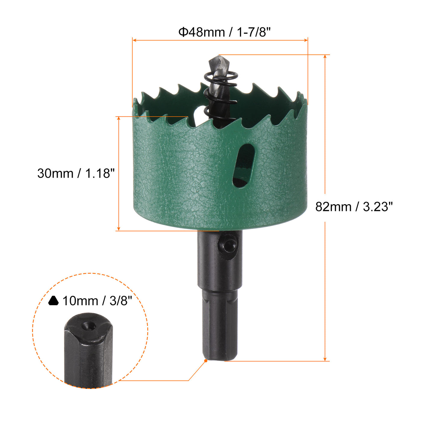 Harfington 48mm 1-7/8" M42 High Speed Steel Bi-Metal Hole Saw Drill Bit for Wood Plastic