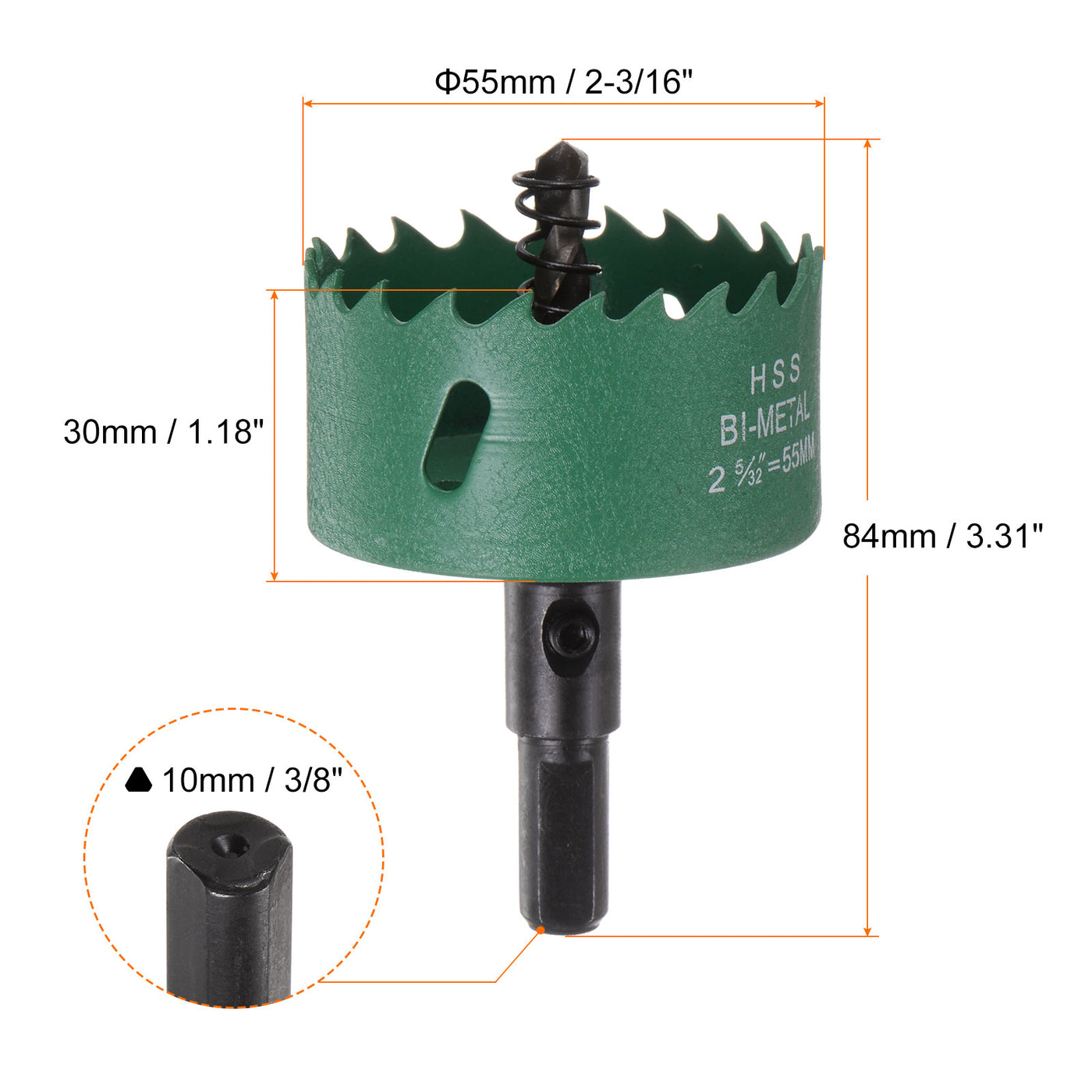 Harfington 55mm 2-3/16" M42 High Speed Steel Bi-Metal Hole Saw Drill Bit for Wood Plastic