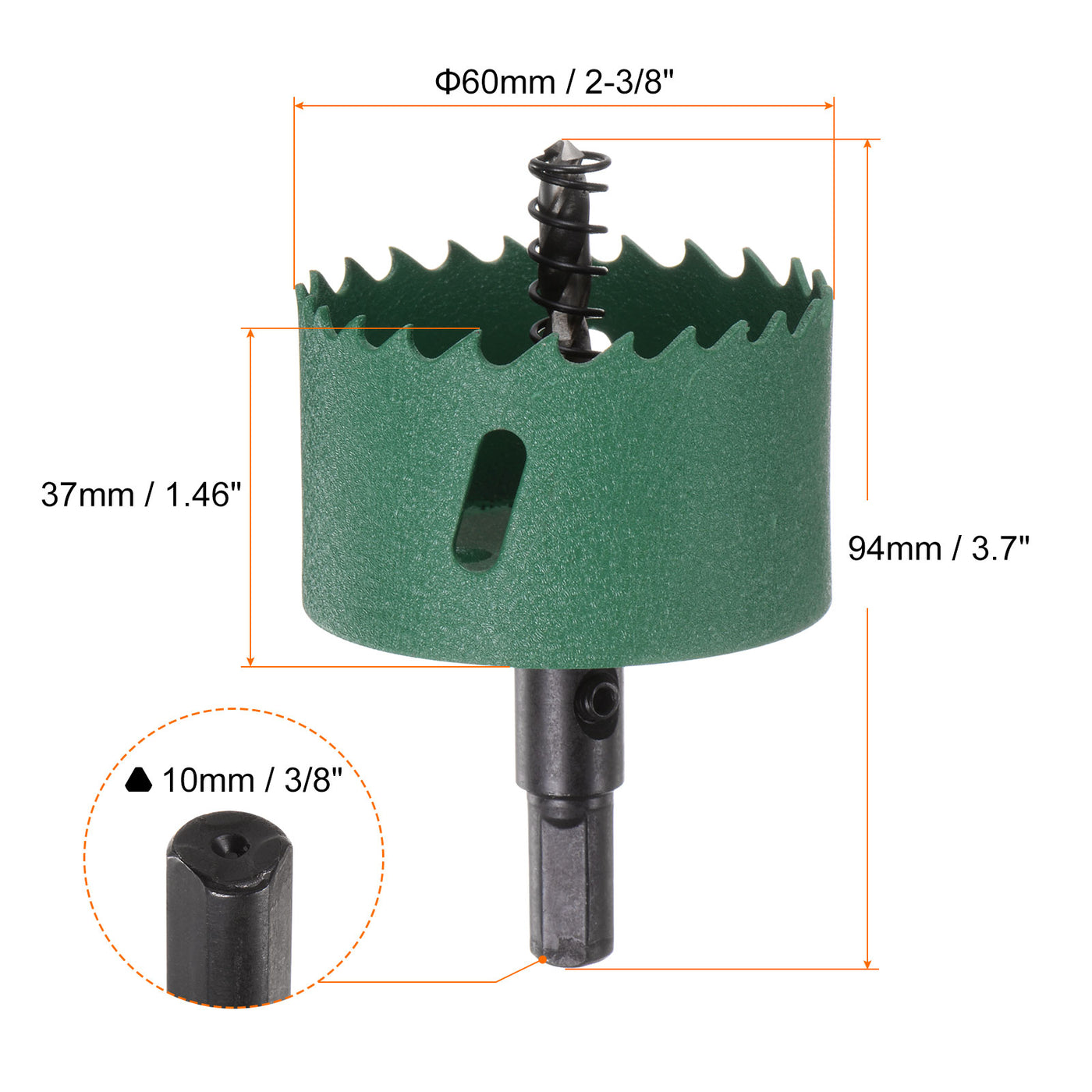 Harfington 60mm 2-3/8" M42 High Speed Steel Bi-Metal Hole Saw Drill Bit for Wood Plastic