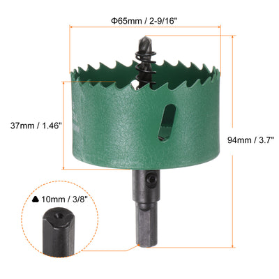 Harfington 65mm 2-9/16" M42 High Speed Steel Bi-Metal Hole Saw Drill Bit for Wood Plastic