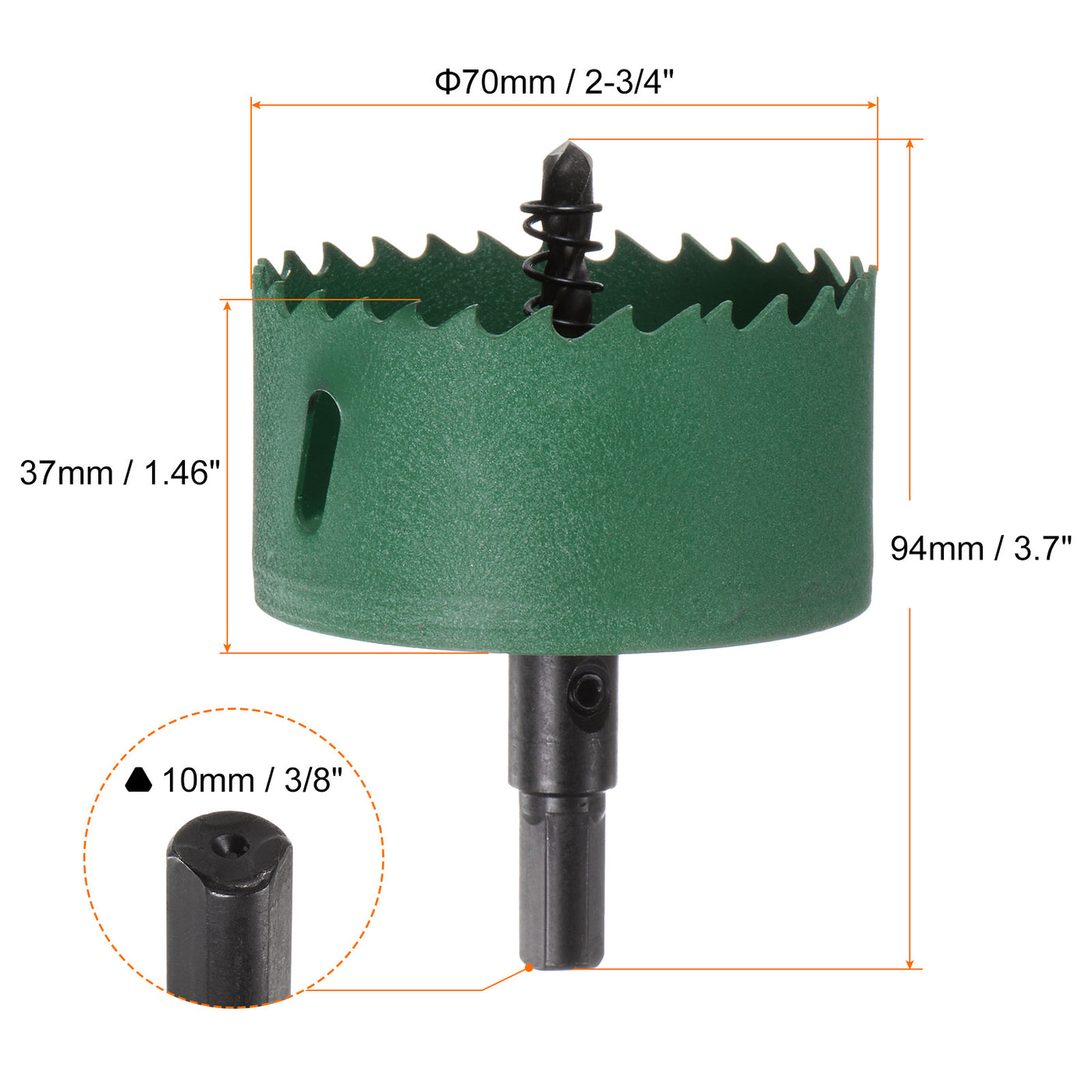 Harfington 70mm 2-3/4" M42 High Speed Steel Bi-Metal Hole Saw Drill Bit for Wood Plastic