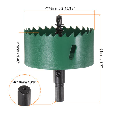 Harfington 75mm 2-15/16" M42 High Speed Steel Bi-Metal Hole Saw Drill Bit for Wood Plastic