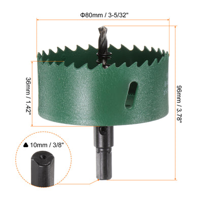 Harfington 80mm 3-5/32" M42 High Speed Steel Bi-Metal Hole Saw Drill Bit for Wood Plastic