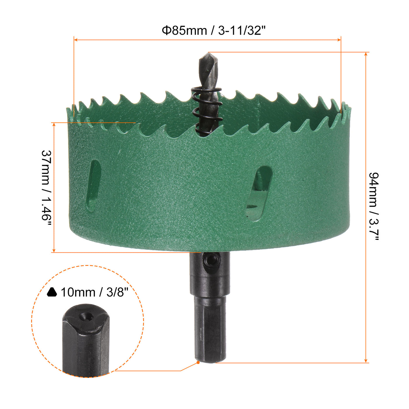 Harfington 85mm 3-11/32" M42 High Speed Steel Bi-Metal Hole Saw Drill Bit for Wood Plastic