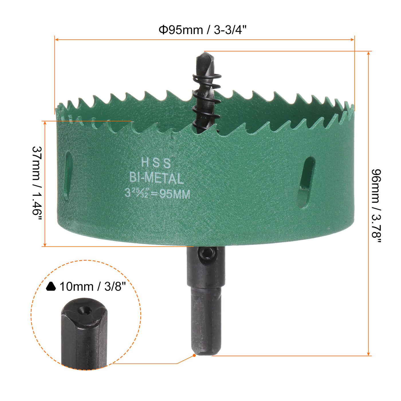 Harfington 95mm 3-3/4" M42 High Speed Steel Bi-Metal Hole Saw Drill Bit for Wood Plastic