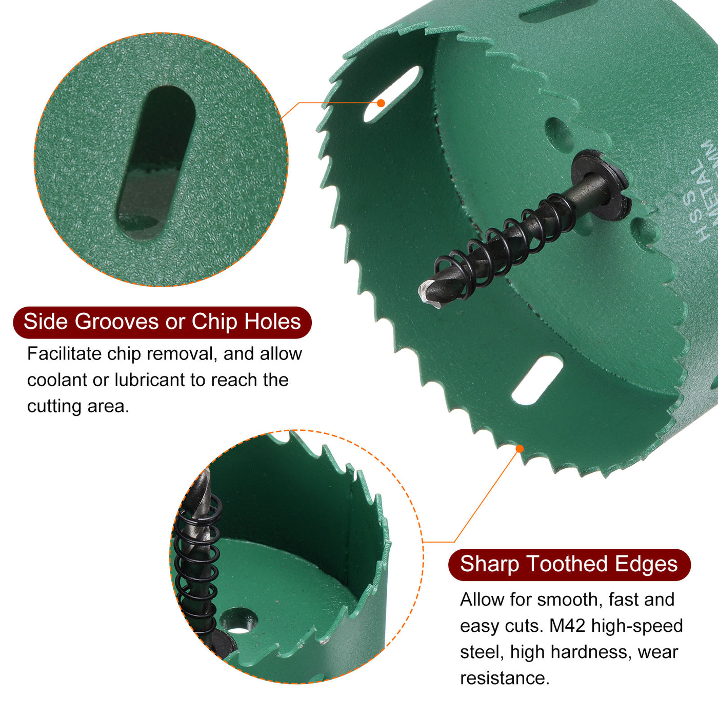 Harfington 95mm 3-3/4" M42 High Speed Steel Bi-Metal Hole Saw Drill Bit for Wood Plastic